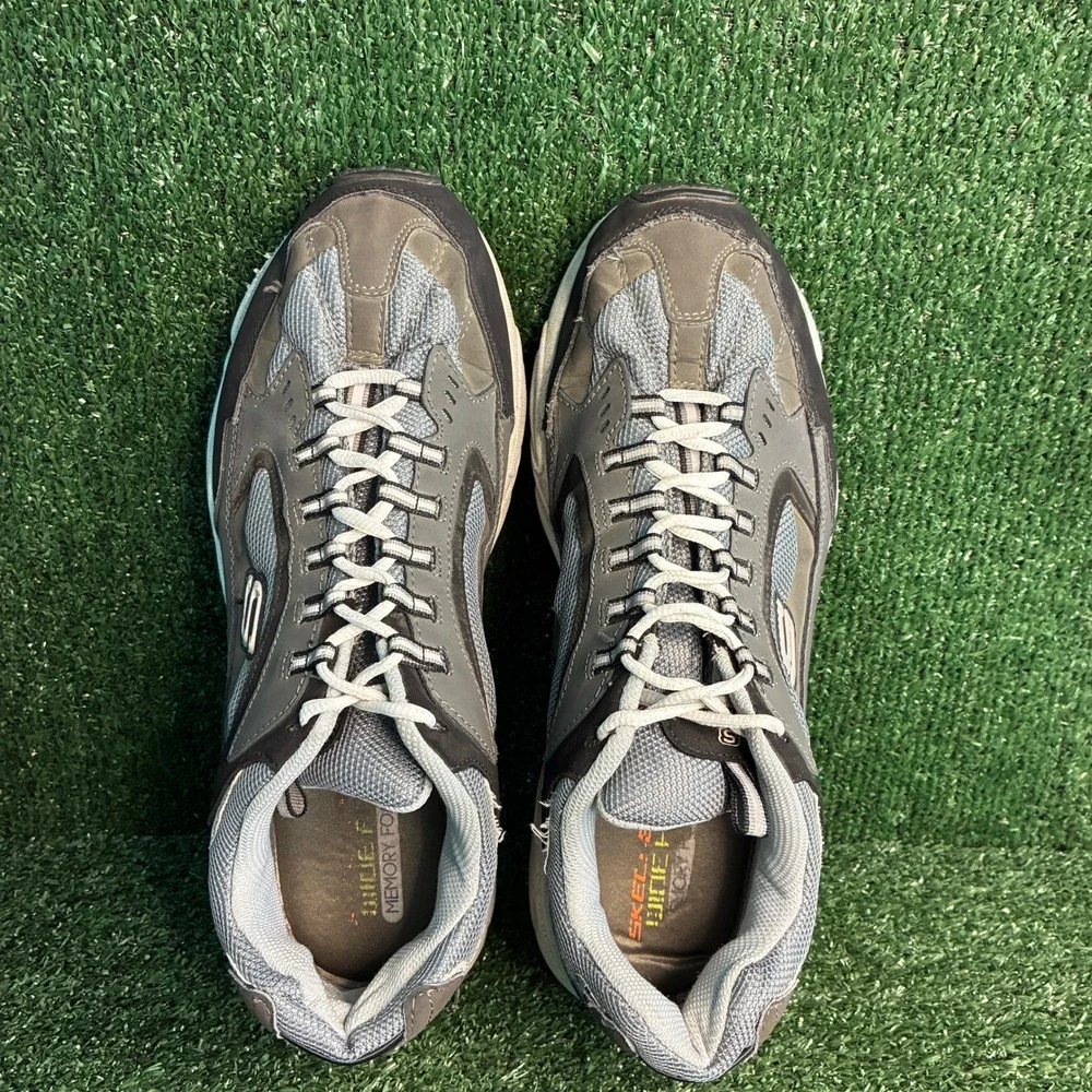 Skechers Stamina Cutback Training Dad Walking Sneaker Grey Mens Sz 13 Extra Wide